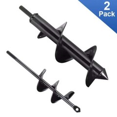2pcs Auger Drill Bit for Planting Solid Shaft Garden Plant Flower Bulb Spiral
