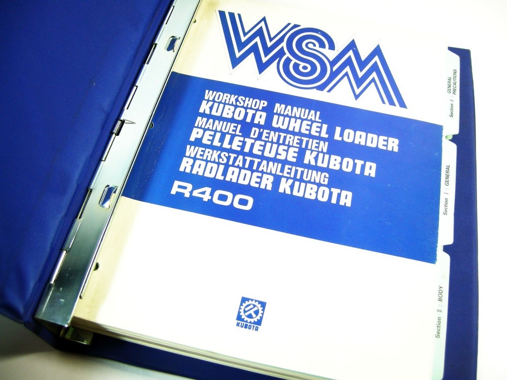 Kubota R400 Wheel Loader and Engine Workshop Service Repair Shop Manual Book