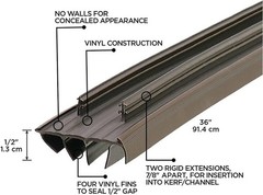 67967 Kerf Style 36 Inch Vinyl Replacement Door Bottom with Vinyl Fins, Brown…