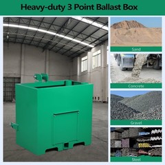 3 Point Ballast Box w/ 2″ Hitch Receiver for Category 1 Tractor Attachment 800LB