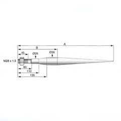 S.77017 Bale Spear – Straight. To fit as: KK241161 Fits Valpadana