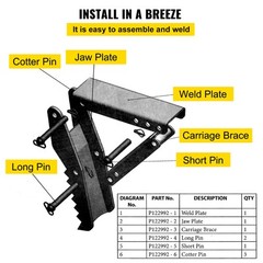 VEVOR 32″ Backhoe Thumb 1/2″ Steel Plate Excavator Universal Claw for Tractor