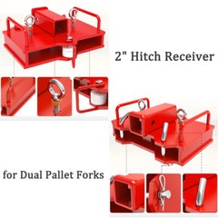2″ Forklift Hitch Receiver Dual Pallet Forks Trailer Towing Adapter Attachment