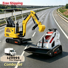 23hp mini skid steer loader + 1.8-ton excavator, available in the USA.