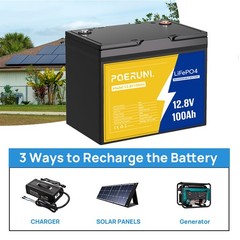 NEW 12V 100Ah LiFePO4 Lithium Battery 1280Wh Built-in 100A BMS 8000+ Cycle Deep