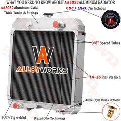 Aluminum Radiator with Cap Fits Perkins 3.1524 D3.152 2485B275