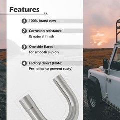 Exhaust Pipe Kit 2.5 Inches Mild Steel DIY Custom Exhaust Kit
