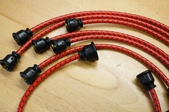 International 460 Hi-Utility Gas Red & Black Cloth Copper Spark Plug Wire Set IH