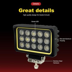 6in 150W LED Flood Lamps 12000LM Work Lights 12V/24V [2PCS]
