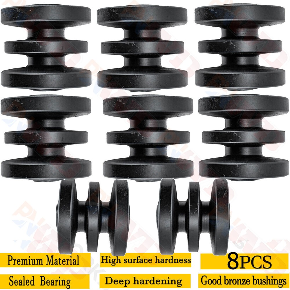 8PCs Bottom Roller Fits Bobcat Mini Track Loaders MT50 MT52 MT55 MT85 Models