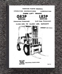 83 Gas & LP Gas Forklift Operator, Lube & Parts Manual Fits Yale G83P L83P