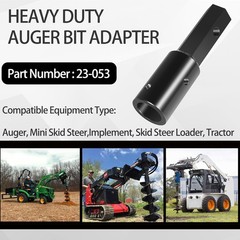 Auger Adapter Conversion 2 inch female Round to 2″ Male Hex Heavy Duty