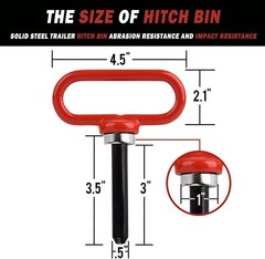 Universal Heavy Duty Zero Turn Mower Trailer Hitch and Strong Color: Red+Black
