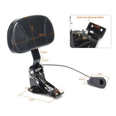 Adjustable Rider Backrest For Harley Davidson, One-Button Angle Adjustment Fr…