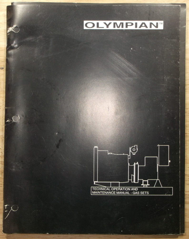 OLYMPIAN GAS SET GENERATOR TECHNICAL OPERATION & MAINTENANCE MANUAL BOOK