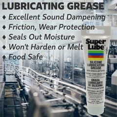 Super Lube 92003 Silicone Lubricating Grease with PTFE, 3 oz Tube, Translucent W