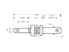 Heavy Duty Lower Link Implement Pin 7/8-1-1/8″ x 7-13/32″ 1 UNF Thread