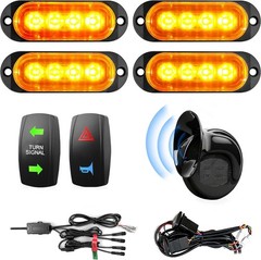 YUDE ATV SXS UTV Turn Signal Kit with 110dB Horn,Pre-Wired,Plug and Play | Bl…