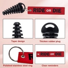 2 PSC Muffler Wash Plug, 0.6″-1.5″ Dirt Bike Exhaust Plug, Red+Black+White