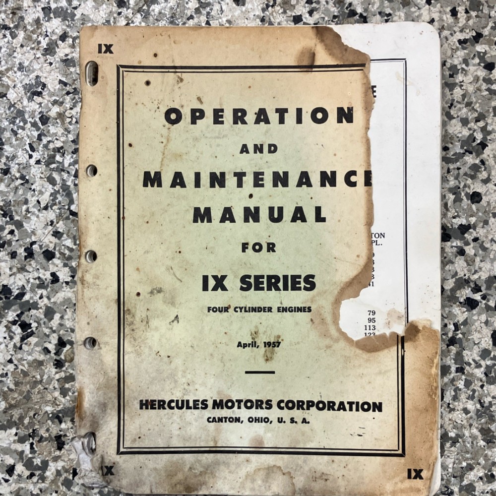 Hercules Motors IX Series Operation and Maintenance Manual