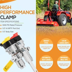 Pioneer 9500-4 Hydraulic Break-Away Coupler Kit Agricultural Tractor Clamp 1/2