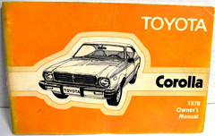1978 Toyota Corolla Owner’s Manual 1200 3K-C & 1600 2T-C Engine Models *GOOD*