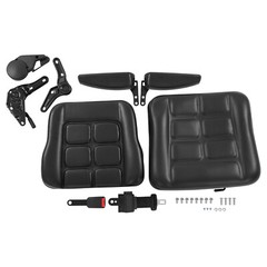Adjustable Forklift Tractor Lawn Mower Seat with Armrests 35°–180° Backrest
