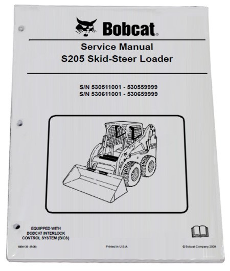 Bobcat S205 Skid Steer Loader Service Manual Shop Repair Book 2 Part # 6904138