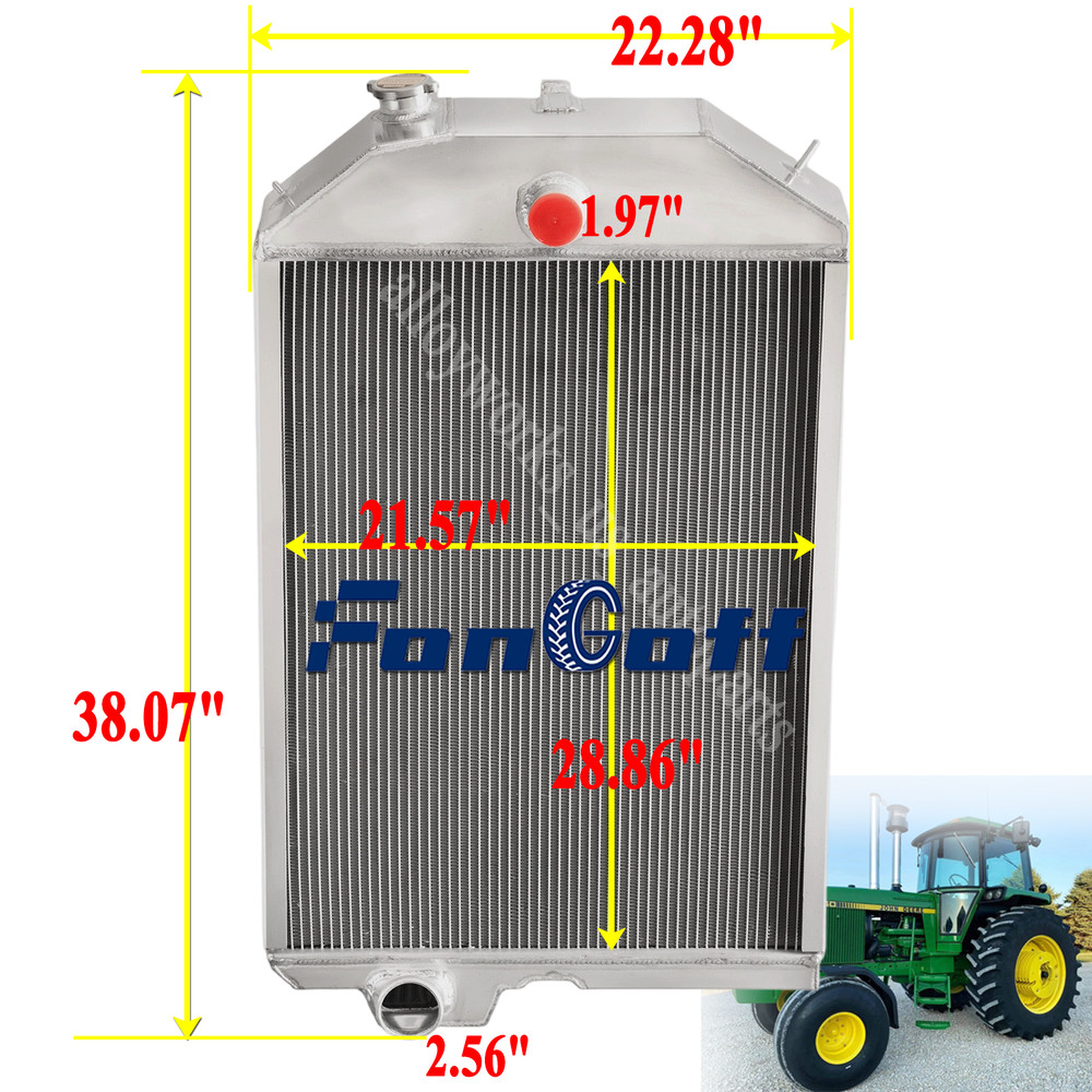 For John Deere 4440 Tractor Full Aluminum Radiator AR79501 RE21897 Fongoff.