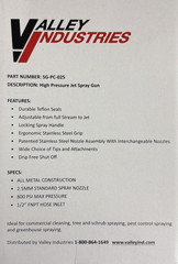 BRAND NEW – Valley Industries SG-PC-025 High Pressure Jet Spray Gun-800 PSI