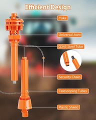 PTO Shaft PTO Driveshaft for Tractor 1-3/8″ x 6 Spline Both End 31.5″-41″ Orange