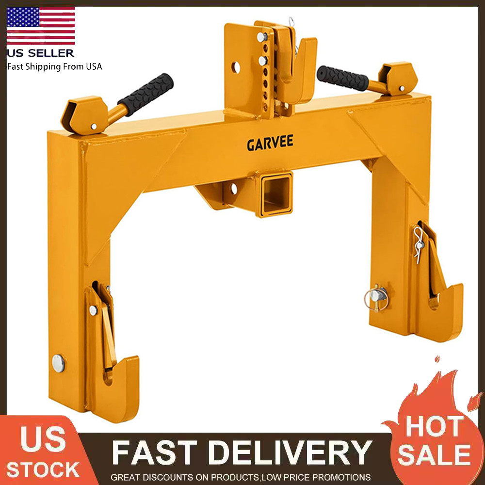 3-Point Quick Hitch Adapter with 2″ Receiver for Category 1 Tractors, 3000 LBS