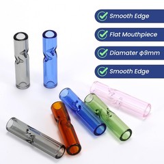 100 Pack Reusable Glass Rolling Tips, 8mm Round Filter Fits in 100