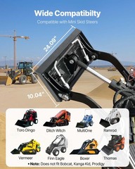 VEVOR 1/4 inch Skid Steer Mount Plate Mini Quick Tach Attachment Adapter Loader