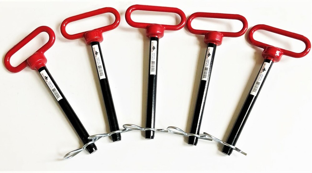 5 GOLIATH INDUSTRIAL RED HANDLE 5/8 X 7″ TRACTOR HITCH PINS WAGON TRAILER RHP58L