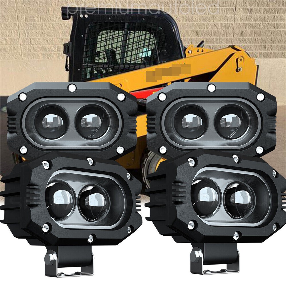 4PC 4″INCH LED Work Lights for Caterpillar Skid Steers Excavator Forklift Loader