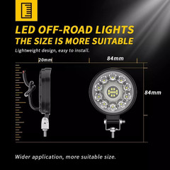 Fit Ford Tractor 2N9N 8N 600 800 NAA 310066F LED Headlight Round LED Work lights
