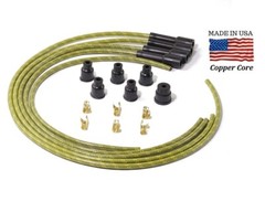Spark plug wires US Made – Green Cloth Braided Copper Core
