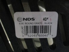 40 Drain Grate 6 in Dia 6-3/4 in L 6-3/4 in W Round, 1/4 in Grate Opening NDS