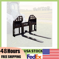 4000 Lbs Quick Attach Pallet Forks 45″ Frame 48″ Blades for Skid Steer Tractors