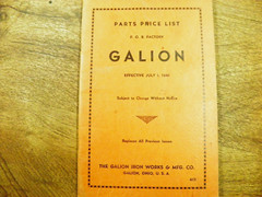 GALION PRICE LIST JULY 1941
