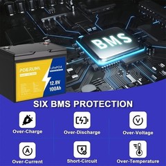 12V 100Ah LiFePO4 Lithium Battery BMS for Boat ATV Off-Grid Power deep Cycle NEW