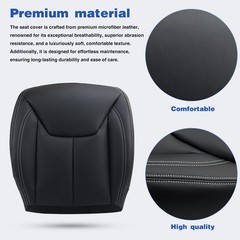 Driver Side Bottom Microfiber Leather Seat Cover Black Jeep Wrangler 2013-2017
