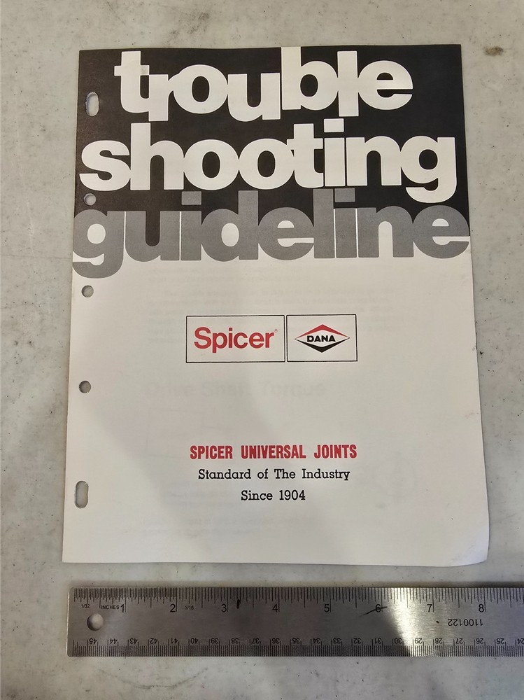 Spicer Universal Joints Trouble Shooting Guideline Form 3119 – FREE SHIPPING