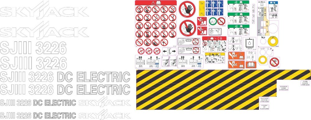 Skyjack SJIII 3226 Scissor Lift Aftermarket Decal Kit