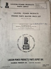 1964 Tecumseh ENGINE PARTS MASTER PRICE LIST LAUSON POWER PRODUCTS PARTS DEPOT