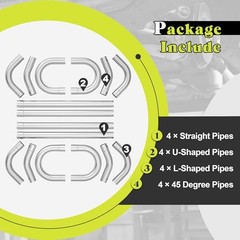 Exhaust Pipe Kit 2.5 Inches Mild Steel DIY Custom Exhaust Kit