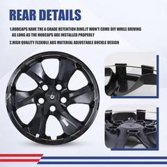 Set of 4 17 Black Matte Snap On Hubcaps Wheel Covers for Toyota RAV4