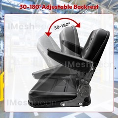 Tractor Forklift Seat Excavator Universal Adjustable Backrest Armrest Safty Belt