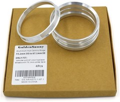 73.1mm to 67.1mm Hub Centric Rings Aluminum Silver for Hyundai Kia Mazda 4 Pack